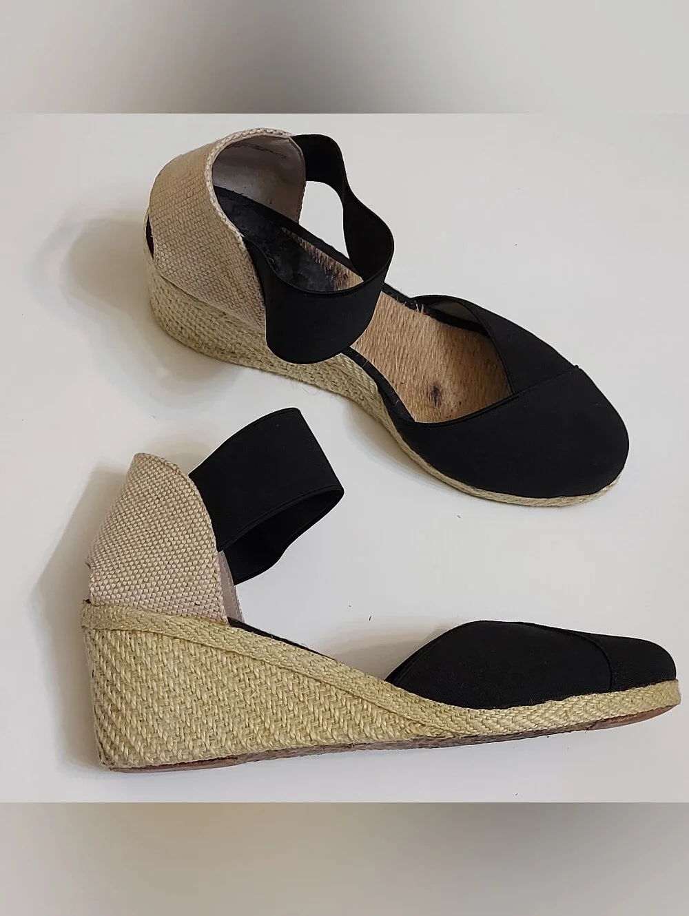Ralph Lauren Women’s Black Espadrille Wedge Sandals